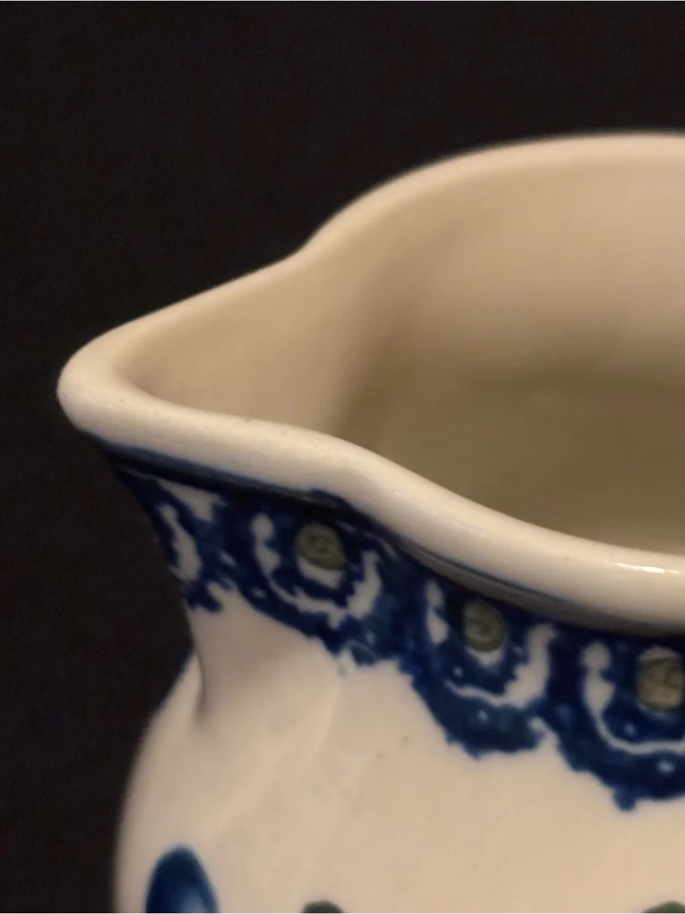 Polish Pottery Blue Poppy Small Cream Pitcher